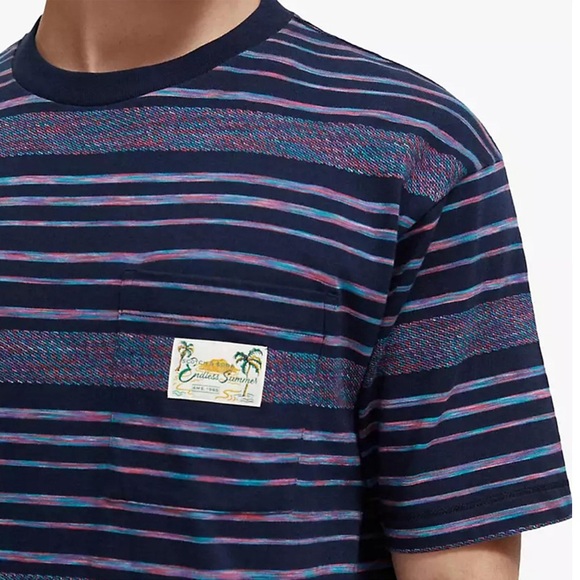 Scotch & Soda Structured Stripe Tee, Size M New w/Tag - Picture 2 of 10